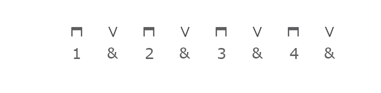 image of up and down strokes in tablature