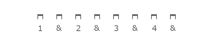 image of up and down strokes in tablature