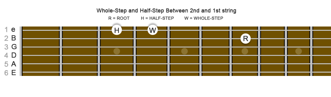 image of frets string names and string numbers