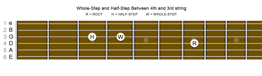image of frets string names and string numbers